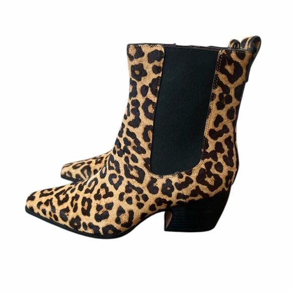 SARTO by Franco Sarto Vianca Leopard Genuine Calf Hair Bootie – Sz 9 - Picture 2 of 8